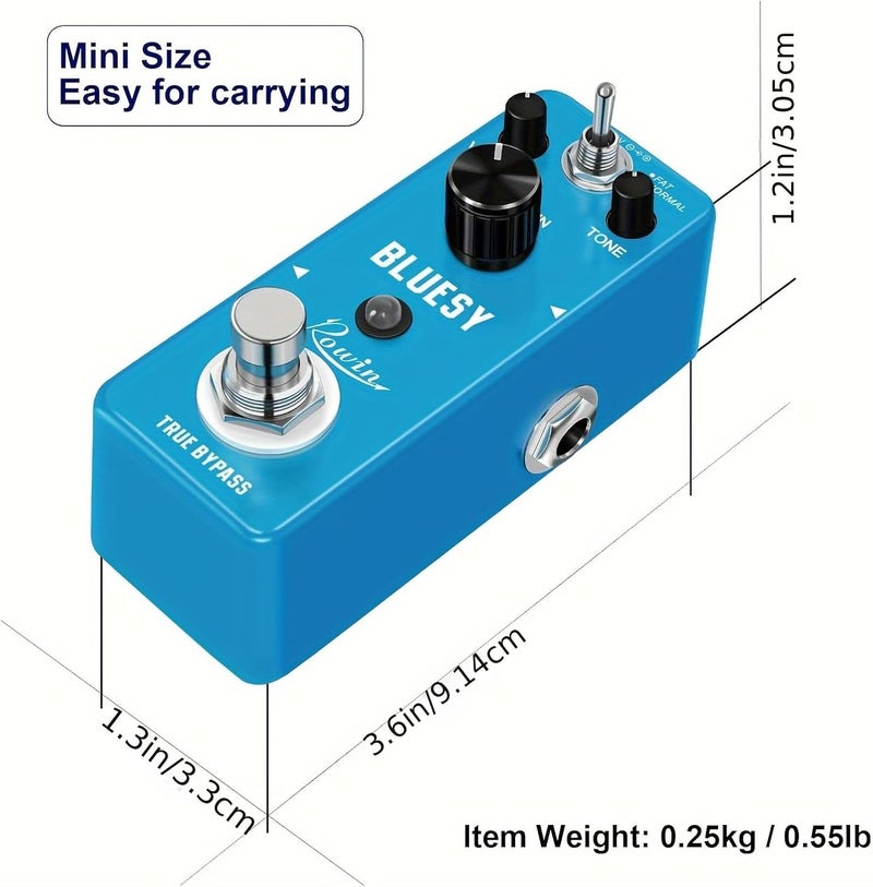 IOppWin Rowin Distortion Bluesy Pedal: Vintage Overdrive with Warm/Hot Modes, True Bypass for Electric Guitar and Bass - Image 2